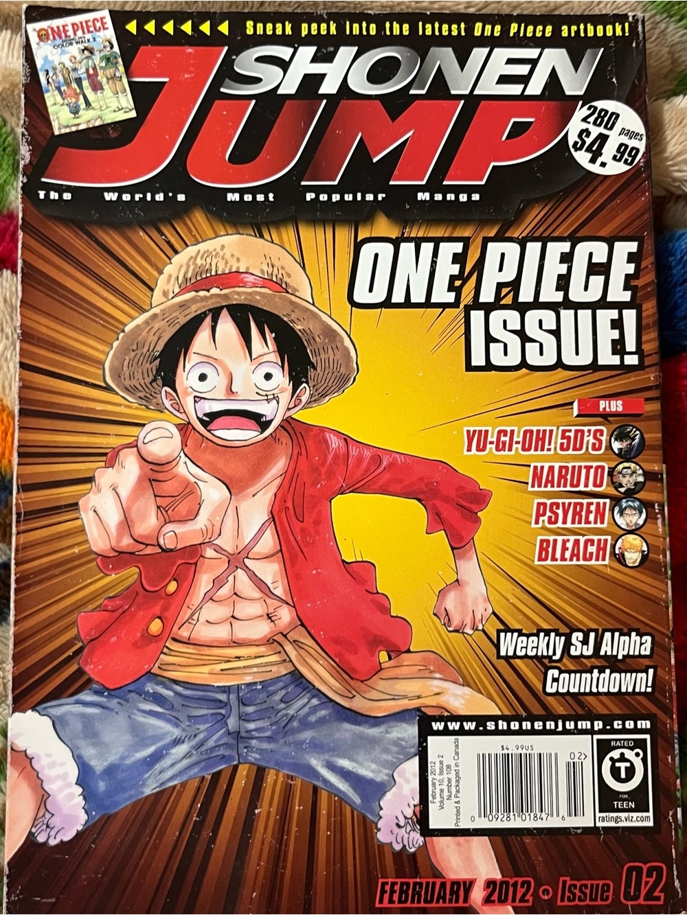 February 2012 issue of Shonen Jump magazine featuring One Piece